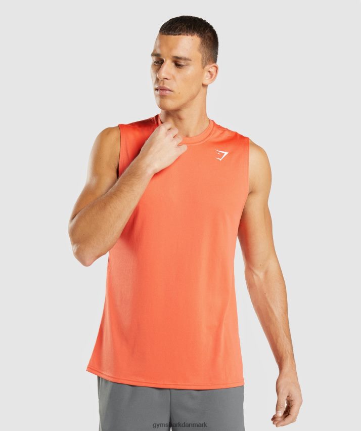 Mænd Gymshark ankomst ærmeløs t-shirt N4ZDDN939 papaya appelsin