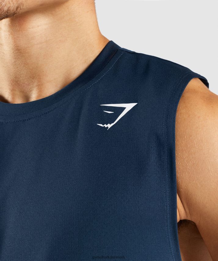 Mænd Gymshark ankomst ærmeløs t-shirt N4ZDDN945 flåde