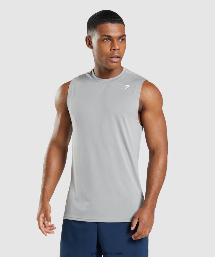 Mænd Gymshark ankomst ærmeløs t-shirt N4ZDDN947 røgfarvet