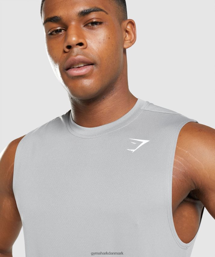 Mænd Gymshark ankomst ærmeløs t-shirt N4ZDDN947 røgfarvet
