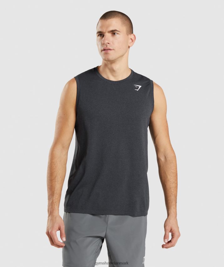 Mænd Gymshark ankomst sømløs tank N4ZDDN927 sort mergel