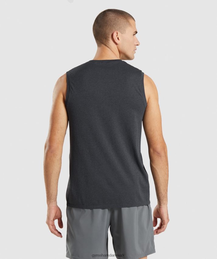 Mænd Gymshark ankomst sømløs tank N4ZDDN927 sort mergel