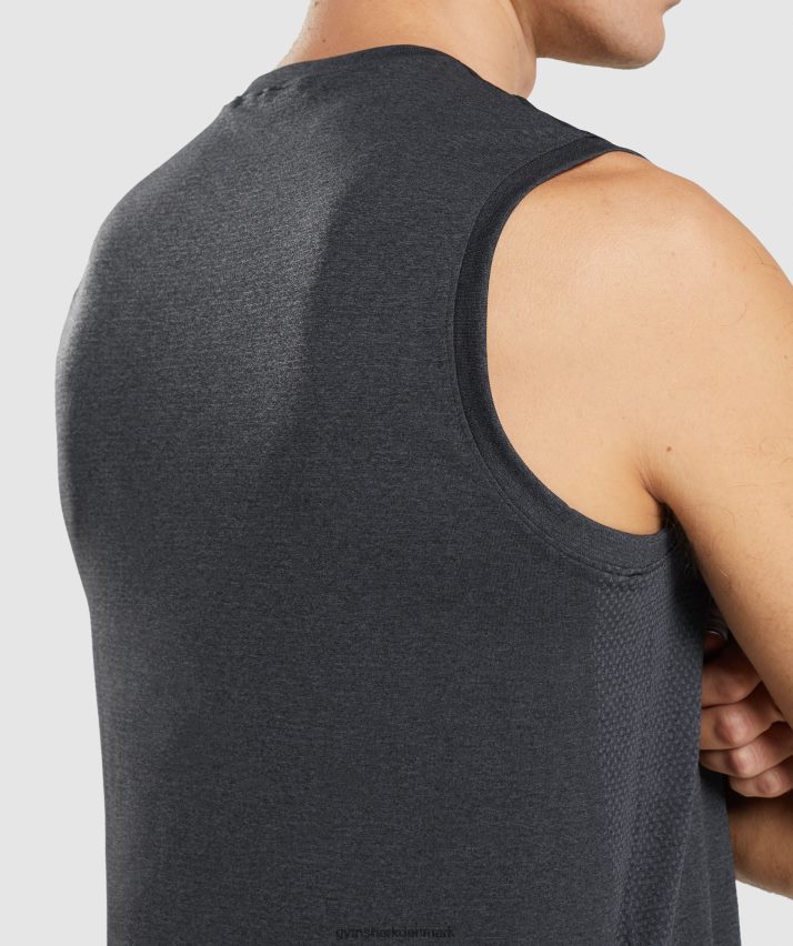 Mænd Gymshark ankomst sømløs tank N4ZDDN927 sort mergel