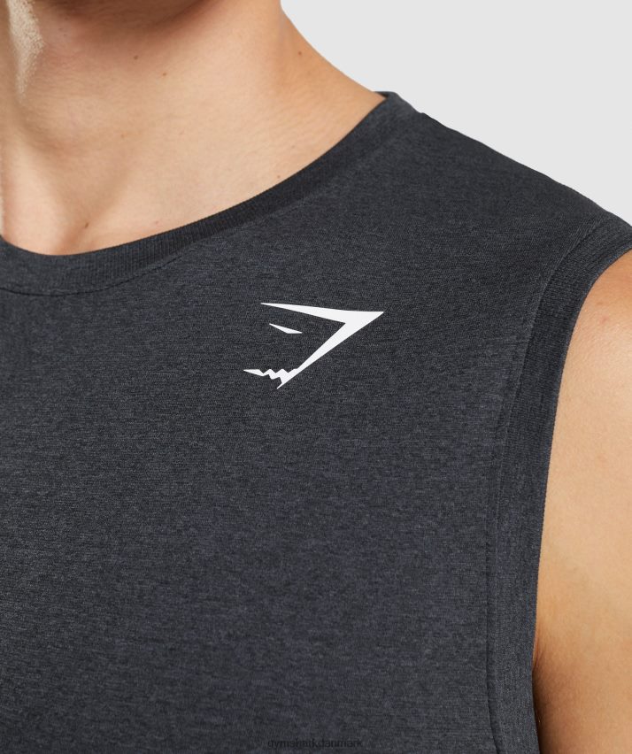 Mænd Gymshark ankomst sømløs tank N4ZDDN927 sort mergel