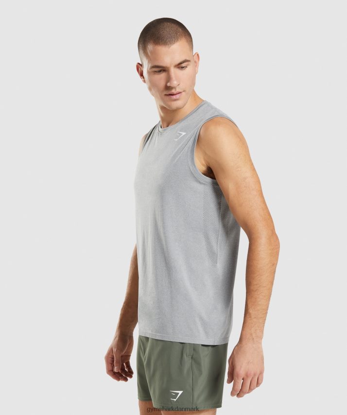 Mænd Gymshark ankomst sømløs tank N4ZDDN943 grå