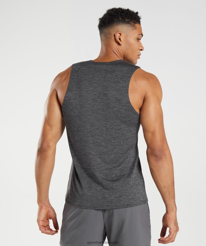 Mænd Gymshark ankomst slim mergel tank N4ZDDN895 sort/silhuet grå mergel