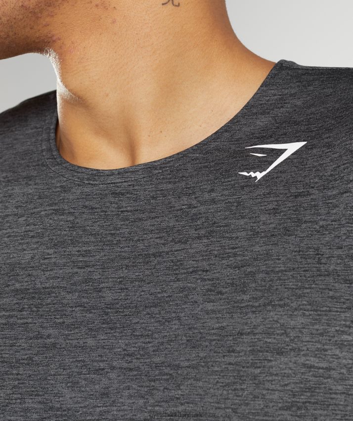 Mænd Gymshark ankomst slim mergel tank N4ZDDN895 sort/silhuet grå mergel