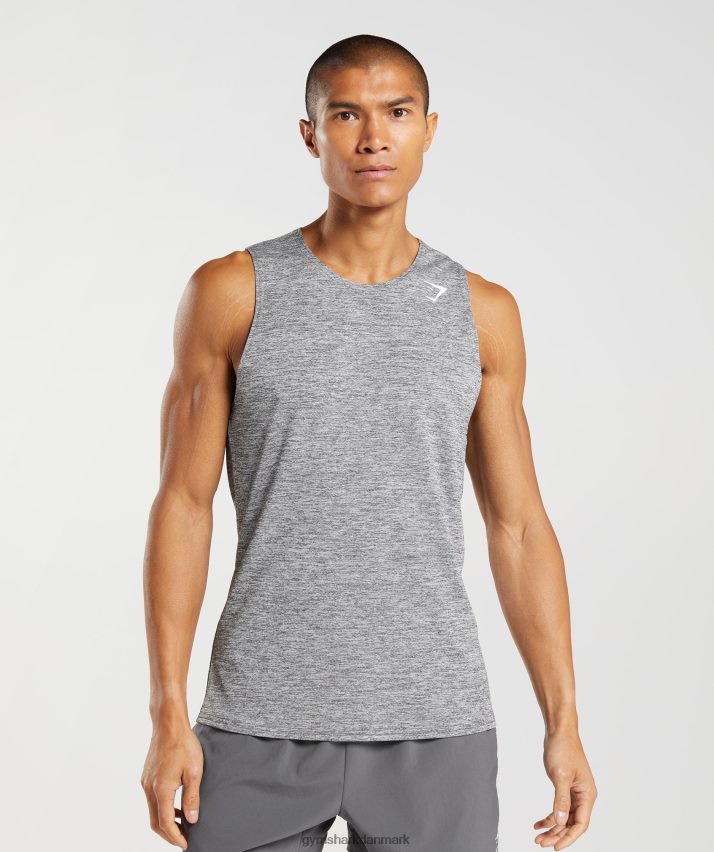 Mænd Gymshark ankomst slim mergel tank N4ZDDN906 silhuet grå/lys grå mergel