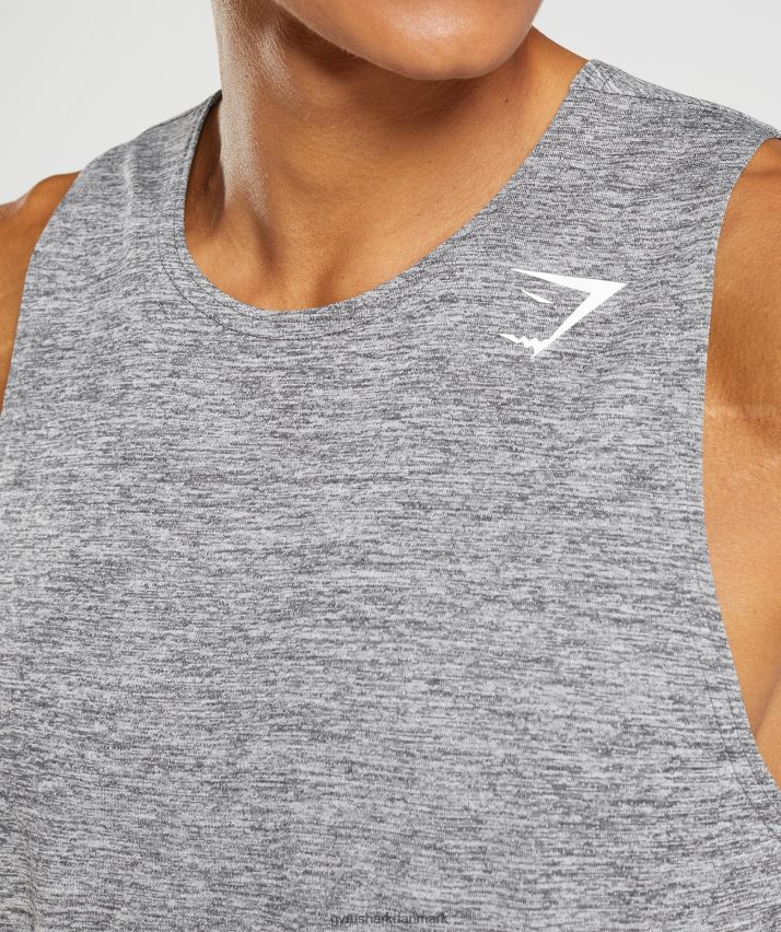 Mænd Gymshark ankomst slim mergel tank N4ZDDN906 silhuet grå/lys grå mergel