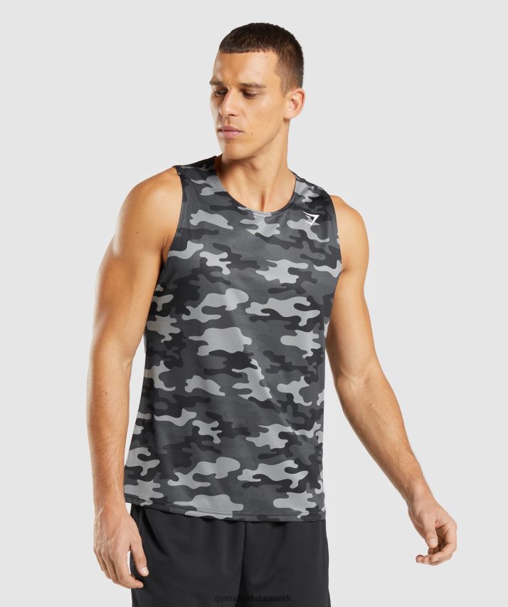 Mænd Gymshark ankomst tank N4ZDDN902 gråt print