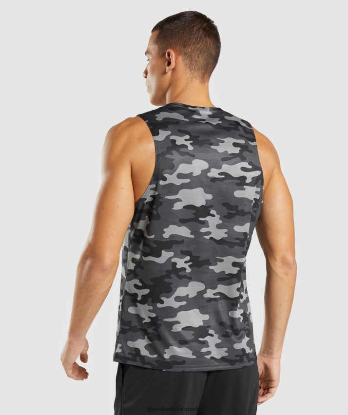 Mænd Gymshark ankomst tank N4ZDDN902 gråt print