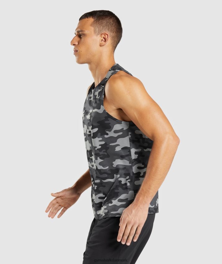 Mænd Gymshark ankomst tank N4ZDDN902 gråt print