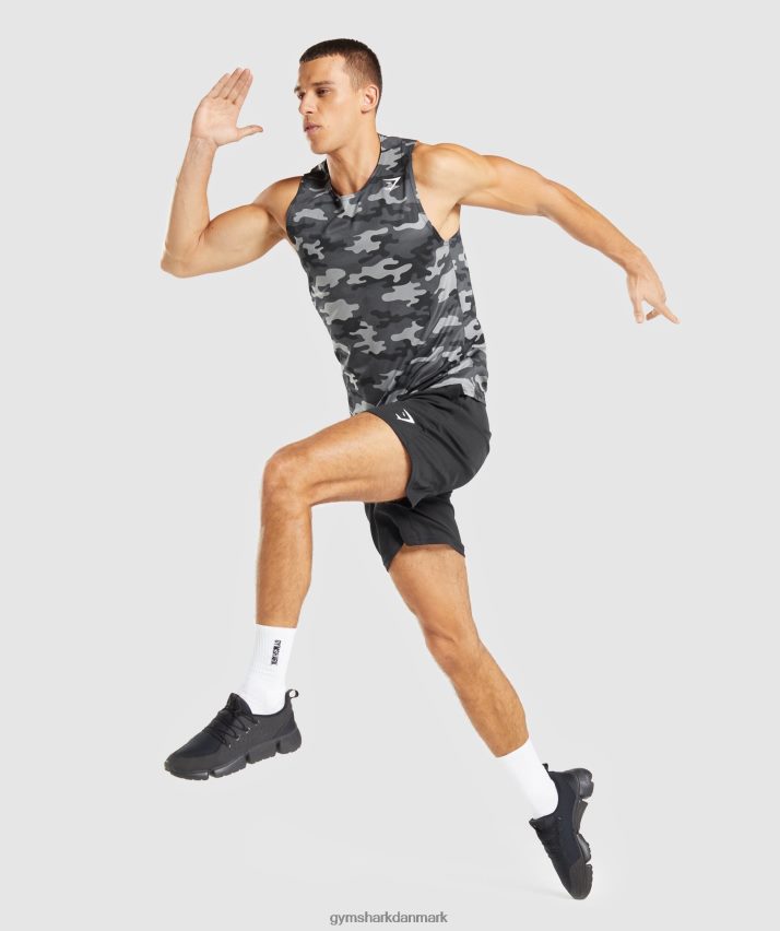 Mænd Gymshark ankomst tank N4ZDDN902 gråt print