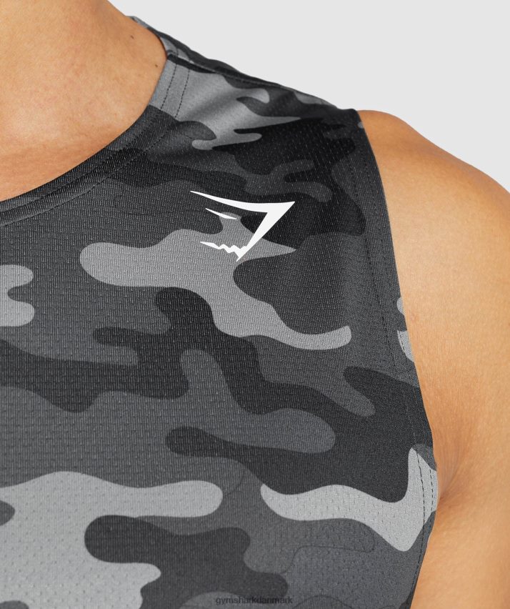 Mænd Gymshark ankomst tank N4ZDDN902 gråt print