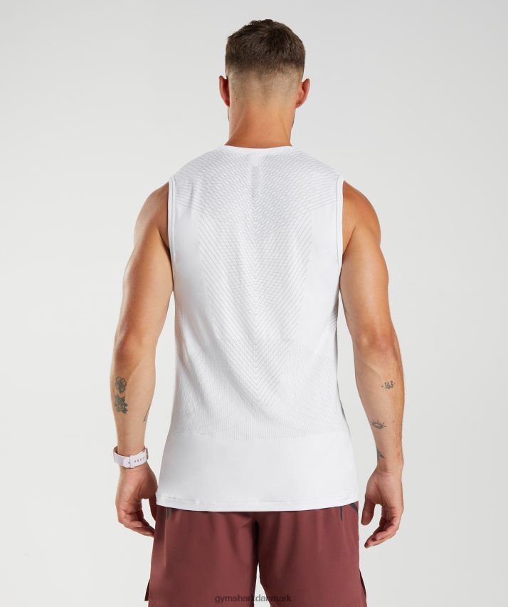 Mænd Gymshark apex sømløs tank N4ZDDN899 hvid/lys grå