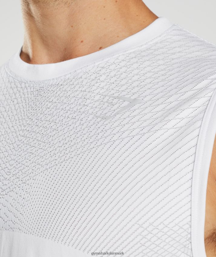 Mænd Gymshark apex sømløs tank N4ZDDN899 hvid/lys grå