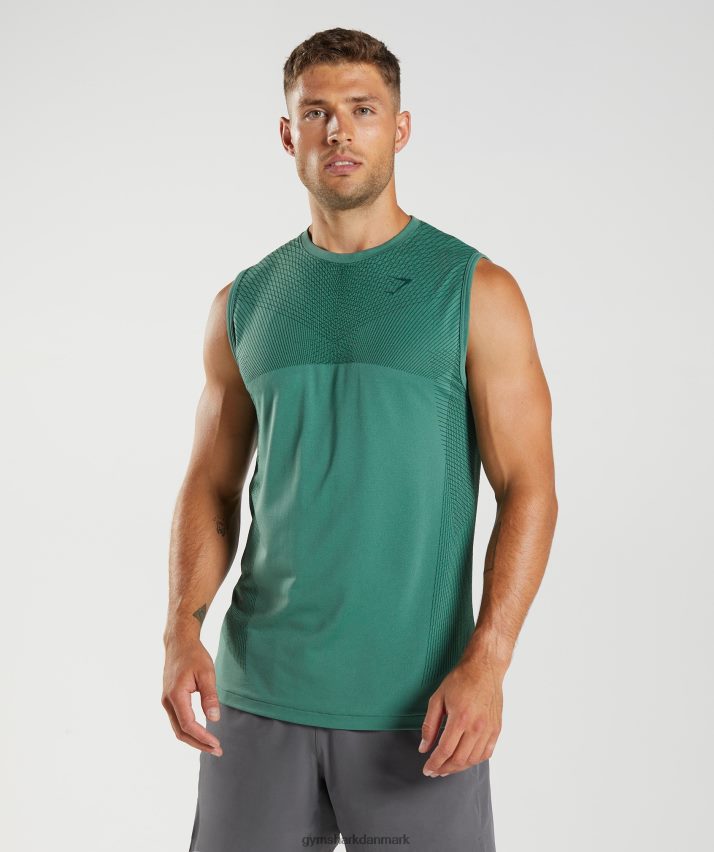 Mænd Gymshark apex sømløs tank N4ZDDN910 hoya grøn/skovgrøn