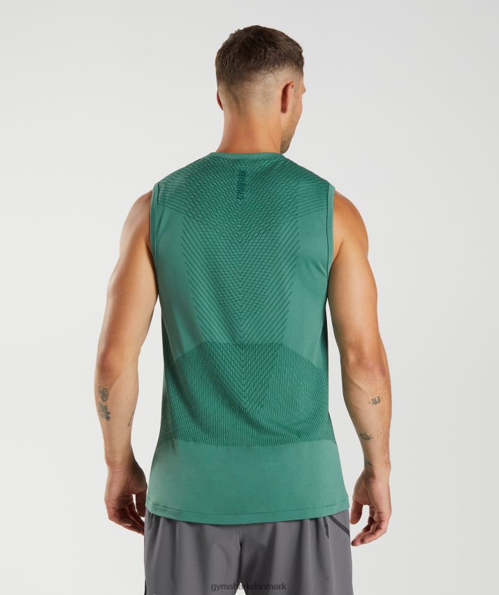 Mænd Gymshark apex sømløs tank N4ZDDN910 hoya grøn/skovgrøn