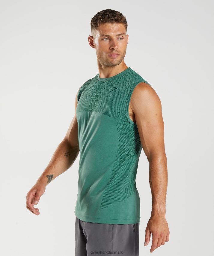 Mænd Gymshark apex sømløs tank N4ZDDN910 hoya grøn/skovgrøn