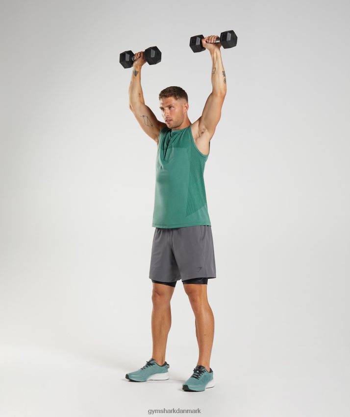 Mænd Gymshark apex sømløs tank N4ZDDN910 hoya grøn/skovgrøn