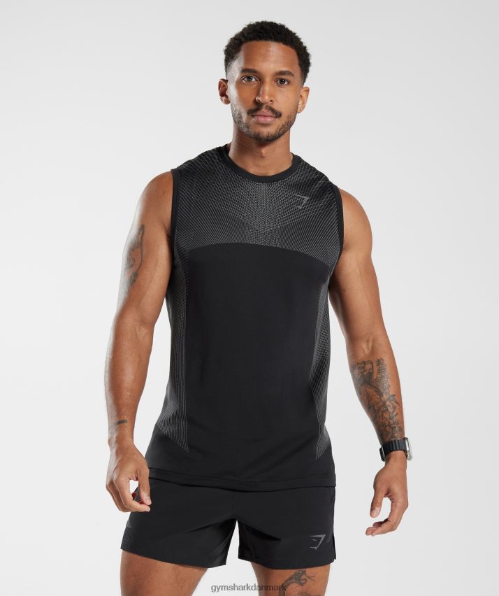 Mænd Gymshark apex sømløs tank N4ZDDN917 sort/silhouette grå