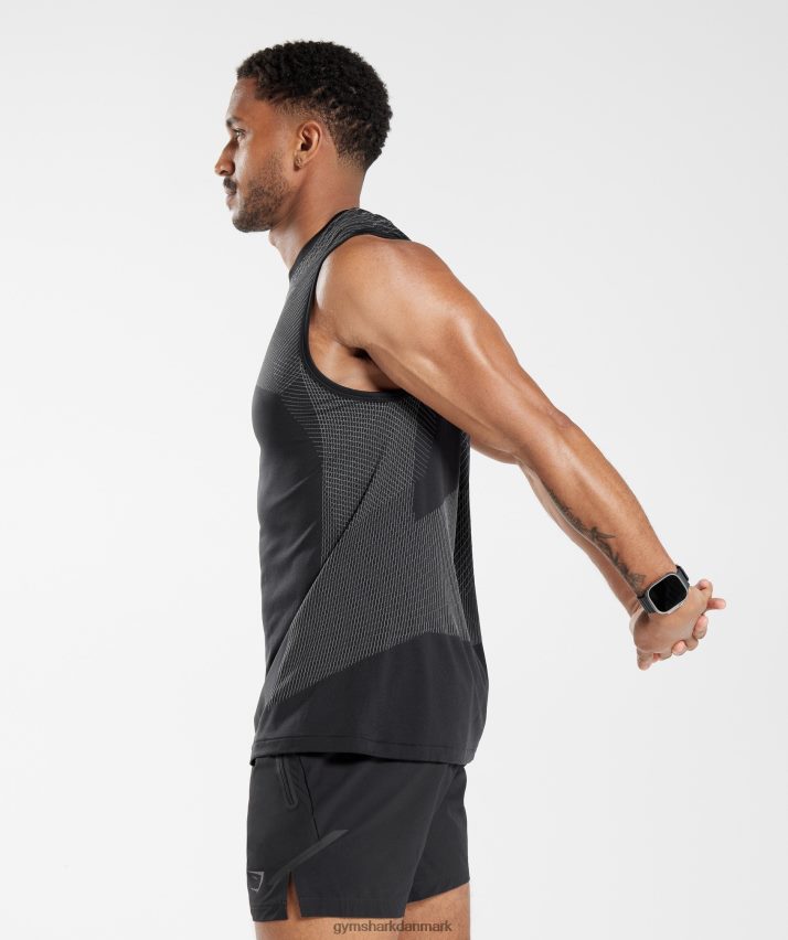 Mænd Gymshark apex sømløs tank N4ZDDN917 sort/silhouette grå