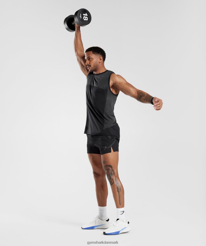 Mænd Gymshark apex sømløs tank N4ZDDN917 sort/silhouette grå