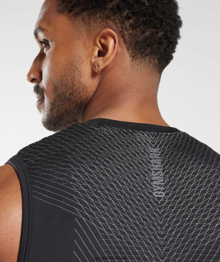 Mænd Gymshark apex sømløs tank N4ZDDN917 sort/silhouette grå