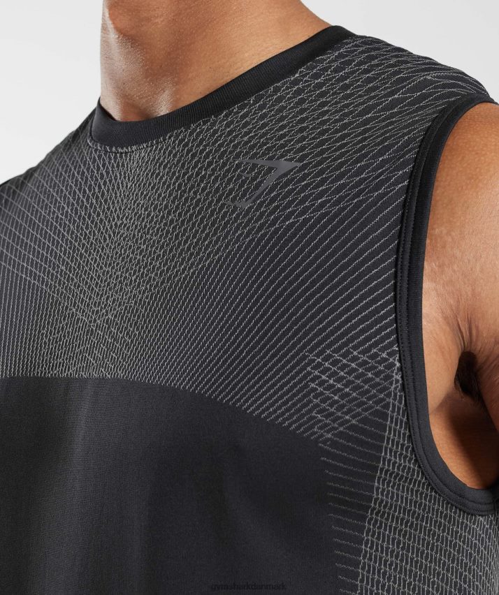 Mænd Gymshark apex sømløs tank N4ZDDN917 sort/silhouette grå