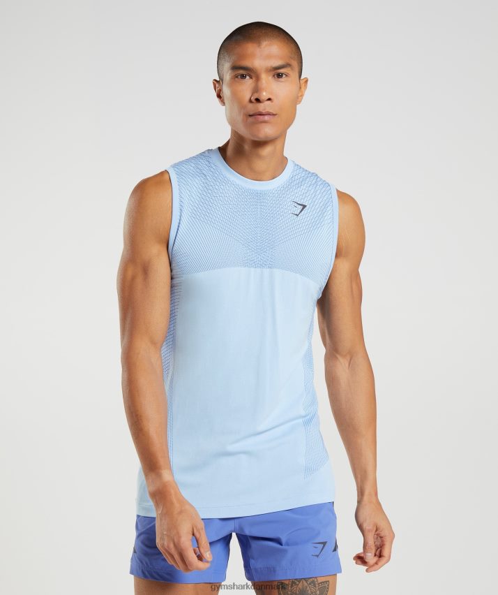 Mænd Gymshark apex sømløs tank N4ZDDN938 linned blå/hofblå