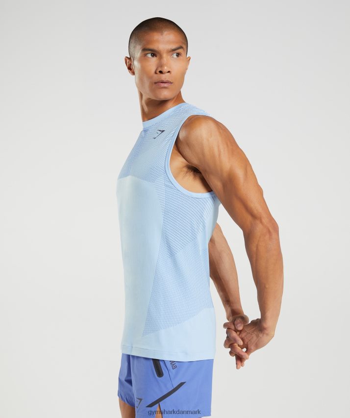 Mænd Gymshark apex sømløs tank N4ZDDN938 linned blå/hofblå