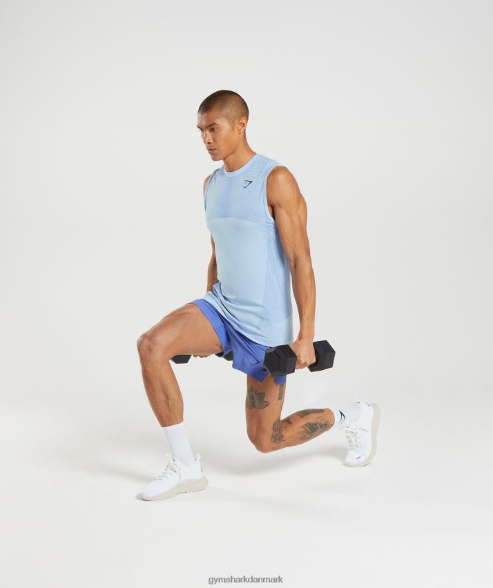 Mænd Gymshark apex sømløs tank N4ZDDN938 linned blå/hofblå