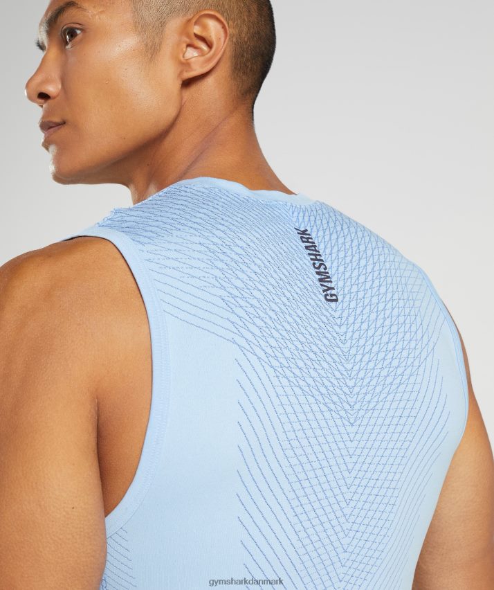 Mænd Gymshark apex sømløs tank N4ZDDN938 linned blå/hofblå