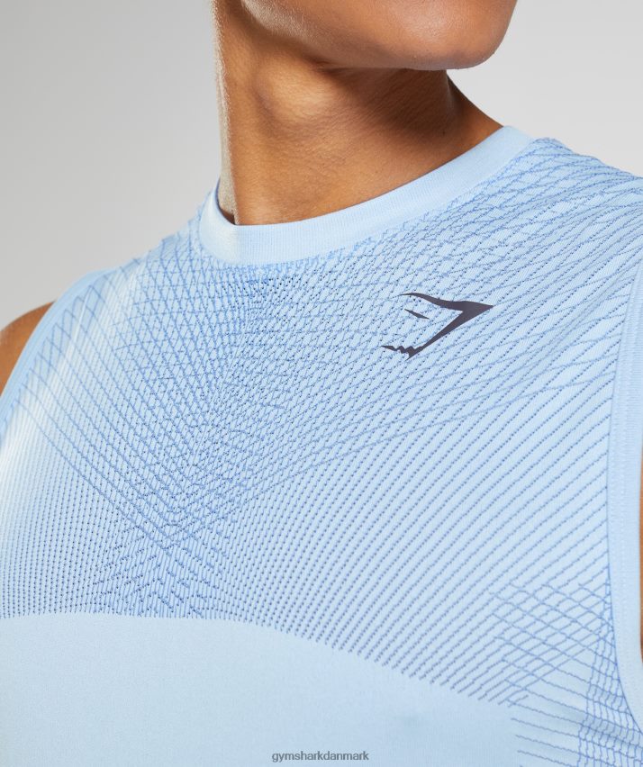 Mænd Gymshark apex sømløs tank N4ZDDN938 linned blå/hofblå