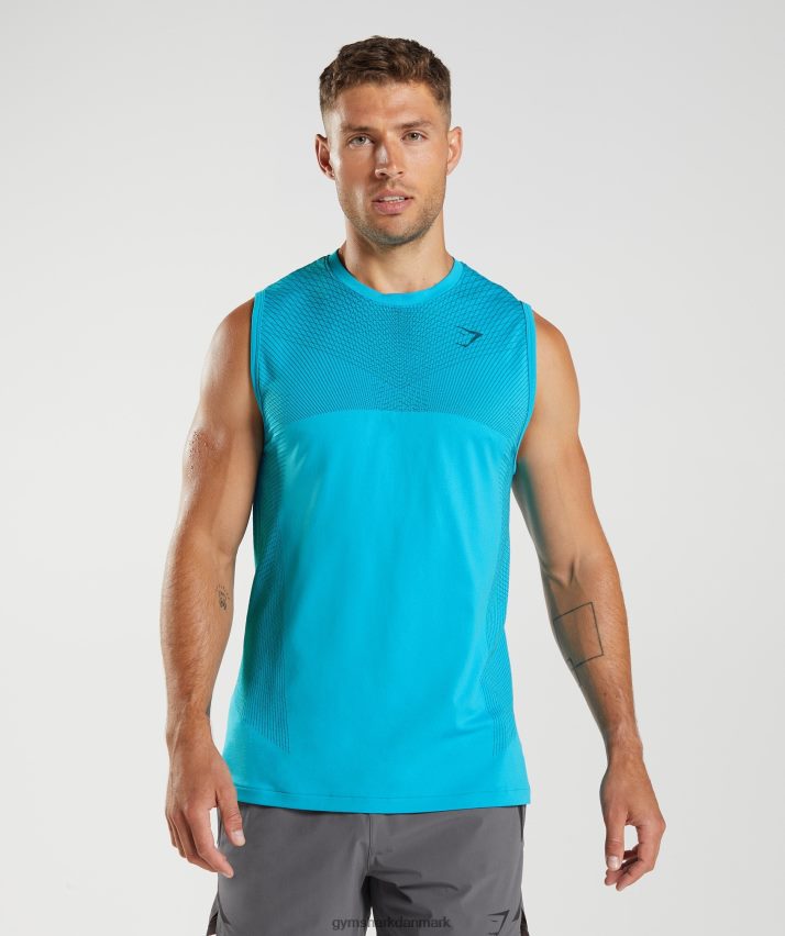 Mænd Gymshark apex sømløs tank N4ZDDN951 hajblå/atlantisk blå