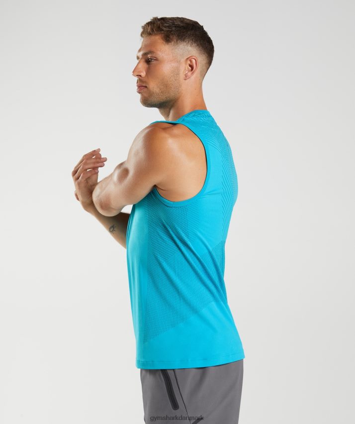 Mænd Gymshark apex sømløs tank N4ZDDN951 hajblå/atlantisk blå