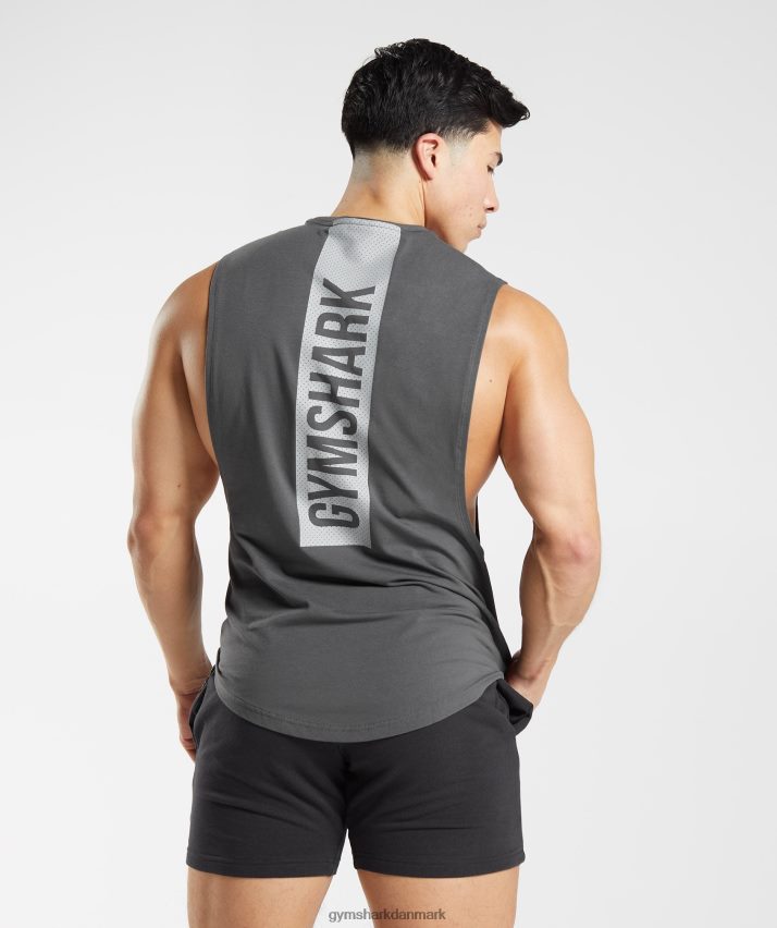 Mænd Gymshark fed drop arm tank N4ZDDN882 silhuet grå