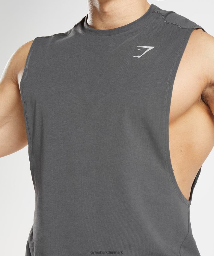 Mænd Gymshark fed drop arm tank N4ZDDN882 silhuet grå