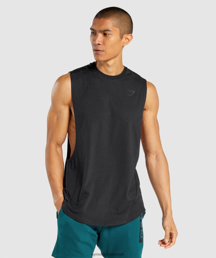 Mænd Gymshark fed drop arm tank N4ZDDN890 sort