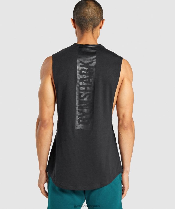 Mænd Gymshark fed drop arm tank N4ZDDN890 sort