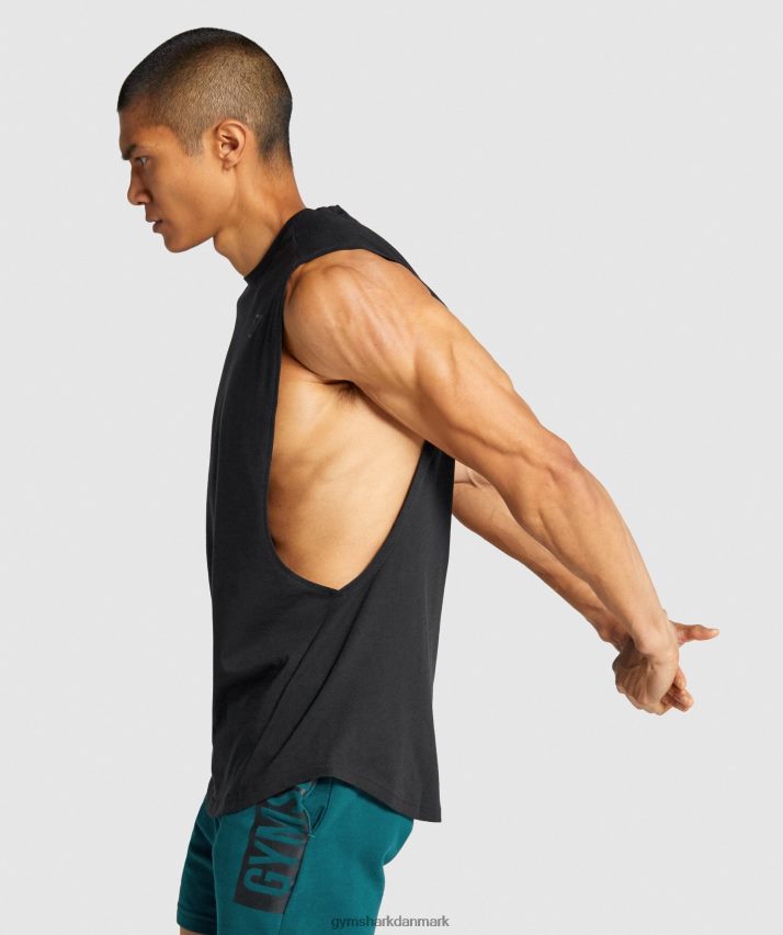 Mænd Gymshark fed drop arm tank N4ZDDN890 sort