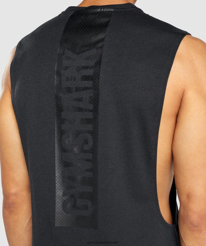 Mænd Gymshark fed drop arm tank N4ZDDN890 sort