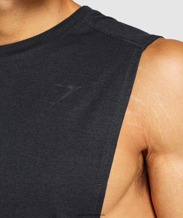 Mænd Gymshark fed drop arm tank N4ZDDN890 sort