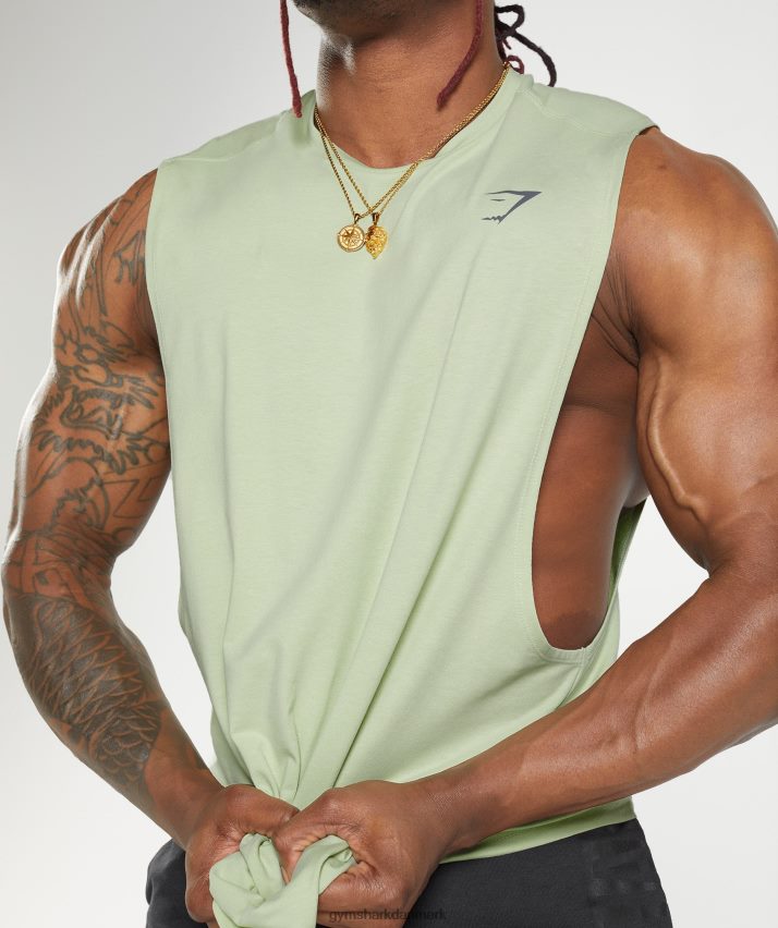 Mænd Gymshark fed drop arm tank N4ZDDN912 flora grøn