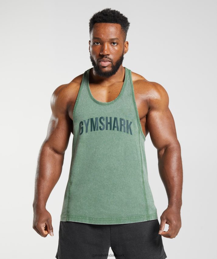 Mænd Gymshark kraftvasket stringer N4ZDDN1001 leguan grøn