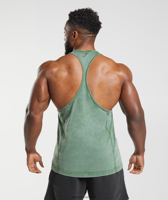 Mænd Gymshark kraftvasket stringer N4ZDDN1001 leguan grøn