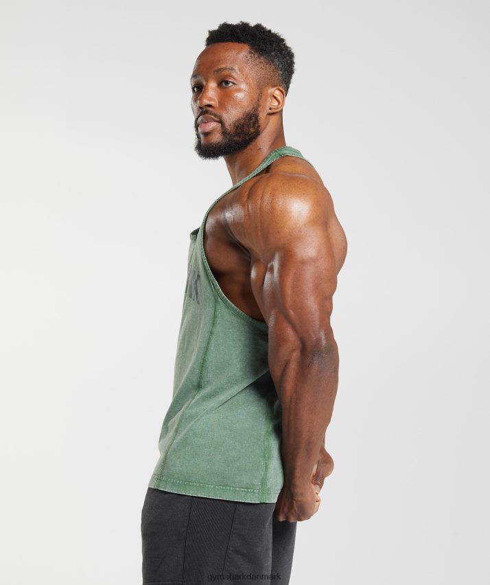 Mænd Gymshark kraftvasket stringer N4ZDDN1001 leguan grøn