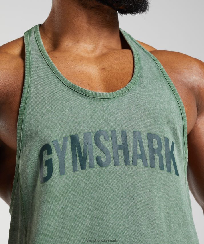 Mænd Gymshark kraftvasket stringer N4ZDDN1001 leguan grøn