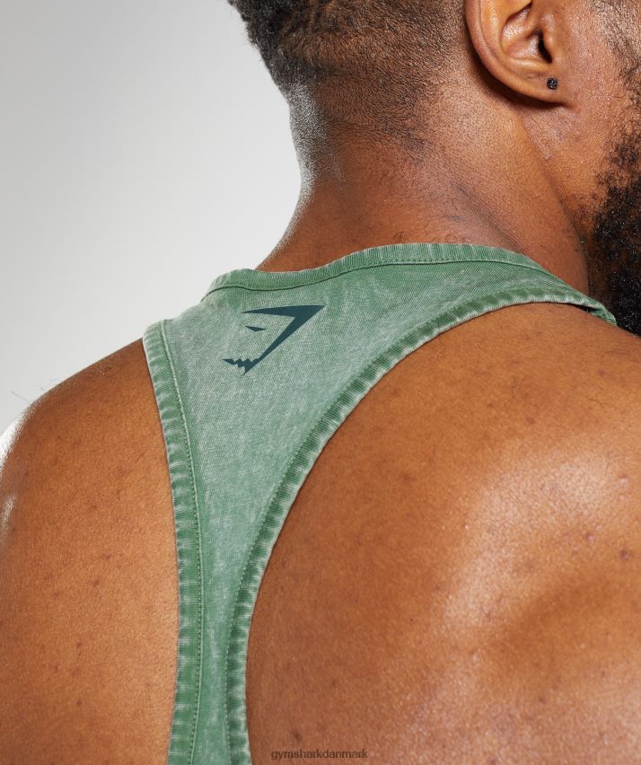 Mænd Gymshark kraftvasket stringer N4ZDDN1001 leguan grøn