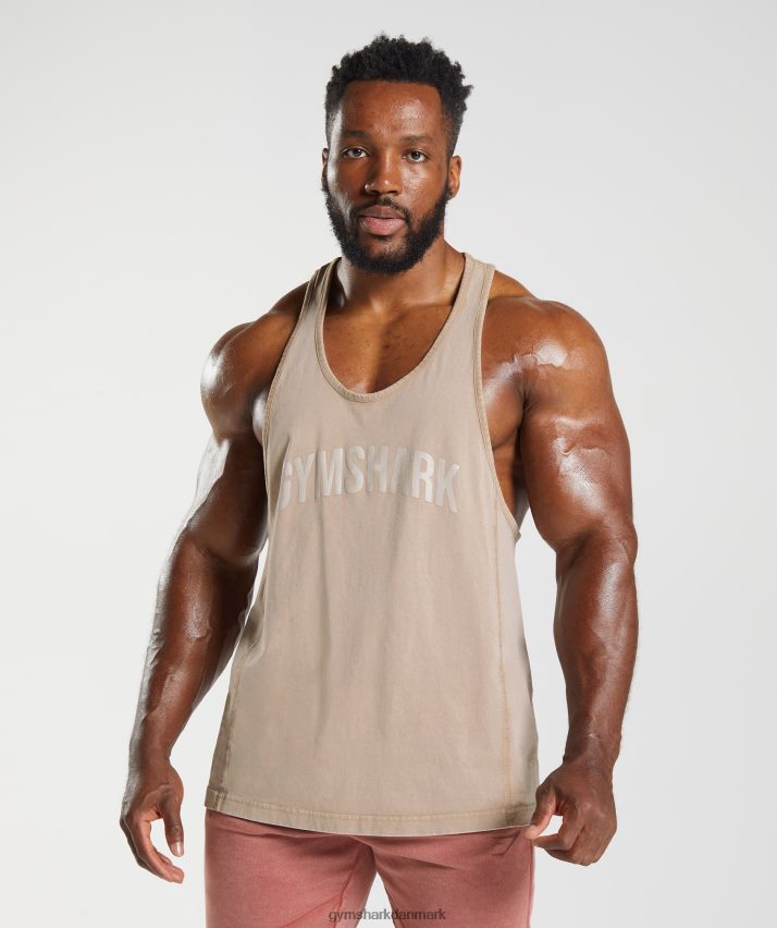 Mænd Gymshark kraftvasket stringer N4ZDDN1009 cement brun